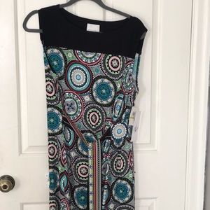 Sleeveless jersey mosaic print dress NWT